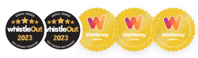 5 badges representing various awards.